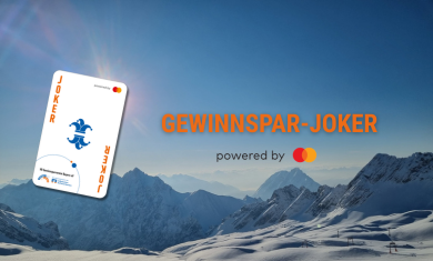 Alpenausblick mit der Jokerkarte und priceless Logo von Mastercard